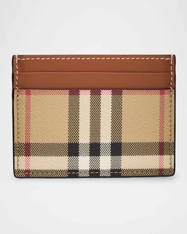 Sandon Check Leather Card Case